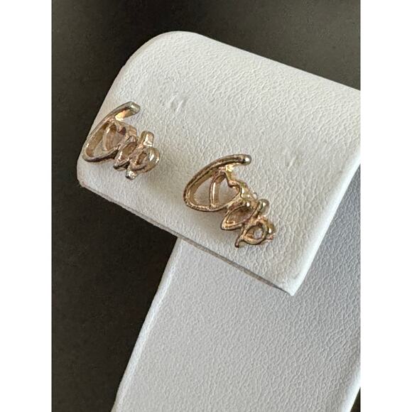 Heart Round Love Stud Post Earrings Set of 3 Gold Tone - Picture 6 of 9